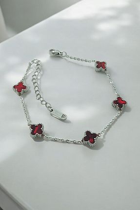 دستبند استیل (فولاد) قرمز زنانه استیل (فولاد) Çlk Accessories - کد 885980957