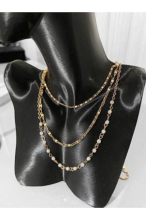 گردنبند استیل ( فولاد ) طلائی زنانه استیل (فولاد) idylateiler - کد 885993869