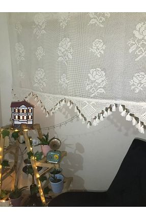 پرده توری بژ ریل دار PERDELANCE - کد 928131756