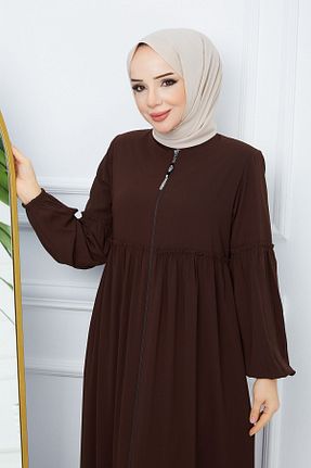 کلاه و ابایا قهوه ای زنانه پنبه پلی استر MODA ESRE FASHION - کد 817560532