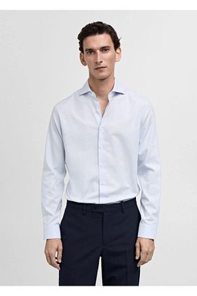 پیراهن آبی مردانه اسلیم MANGO Man - کد 886002651