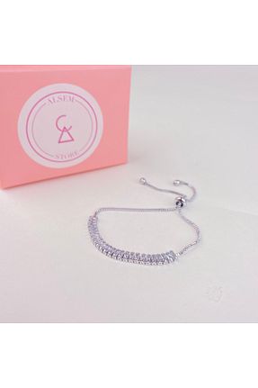 دستبند استیل (فولاد) طوسی زنانه استیل ضد زنگ Alsem - کد 885497953