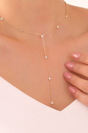 گردنبند نقره طلائی زنانه 925 عیار VAOOV - کد 886001330