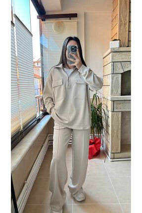 ست بالاتنه و پائین تنه طوسی زنانه %100 پنبه MODA - کد 886029584