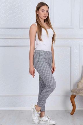 شلوار جین طوسی زنانه رگولار Modaca - کد 37031170