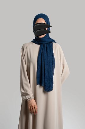 شال سرمه ای زنانه پنبه پلی استر Lemaye - کد 886104866