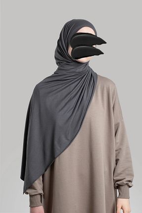 شال طوسی زنانه پنبه ای Lemaye - کد 886104970