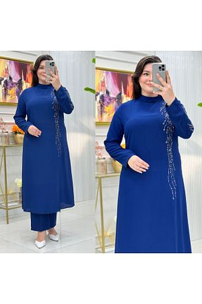 ست بالاتنه و پائین تنه سرمه ای زنانه پنبه پلی استر GK - کد 886125330