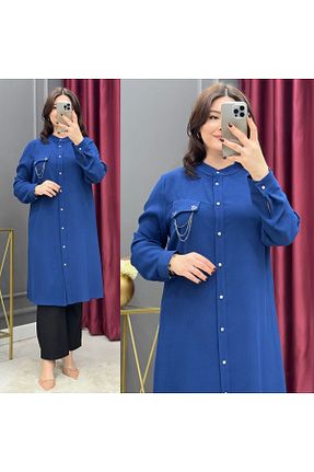 تونیک حجاب سرمه ای زنانه پنبه پلی استر GK - کد 886161640