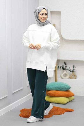سوئیشرت حجاب سفید زنانه پنبه پلی استر CNG MODA - کد 886156098