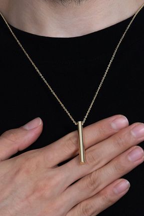 گردنبند استیل ( فولاد ) زرد زنانه فلزی Takı Dükkanı - کد 36770197