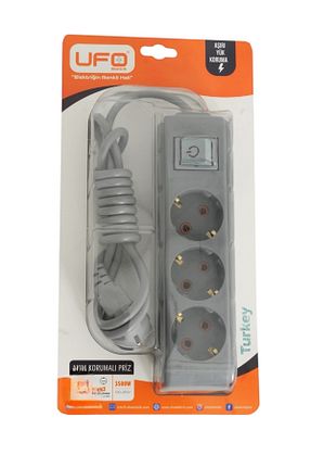 کابل افزودنی پریز گروهی طوسی 3 UFO - کد 886180036