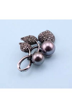 سنجاق سینه طوسی زنانه فلزی ESJ - کد 886203888
