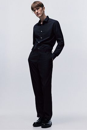 پیراهن سرمه ای مردانه اسلیم فیت H&M - کد 886207032