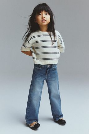 شلوار جین آبی بچه گانه پاچه گشاد H&M - کد 886294249