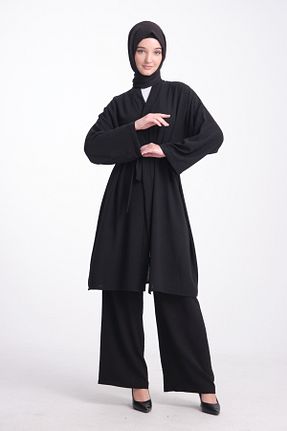 کافتان و کیمونو حجاب مشکی زنانه پلی ویسکون Elbissamoda - کد 846061668