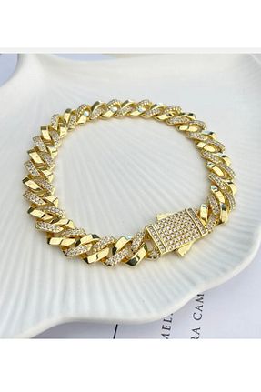 دستبند استیل (فولاد) طلائی زنانه استیل (فولاد) xUPING - کد 886216292