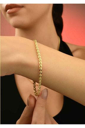 دستبند طلا زرد زنانه 14 عیار Hasalp Kuyumculuk - کد 886311542
