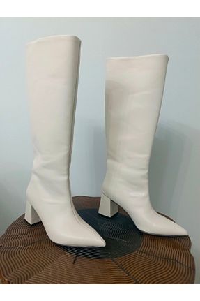 چکمه بژ زنانه چرم مصنوعی MODA - کد 886222944