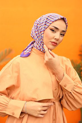 روسری بنفش پنبه ای Silk Home - کد 886322860