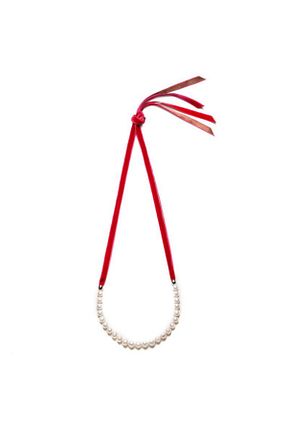 گردنبند مروارید قرمز مروارید آب شیرین MİRSTAR - کد 886292744