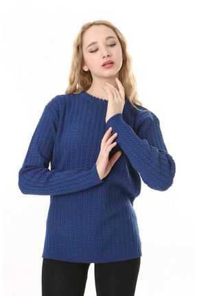 پلیور سایز بزرگ سرمه ای زنانه رگولار Fresh&Moda - کد 886310225