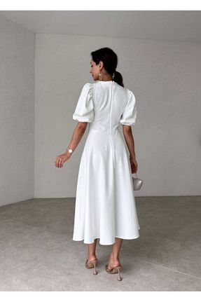 لباس سفید زنانه بافتنی MODA DURAĞI - کد 886316507