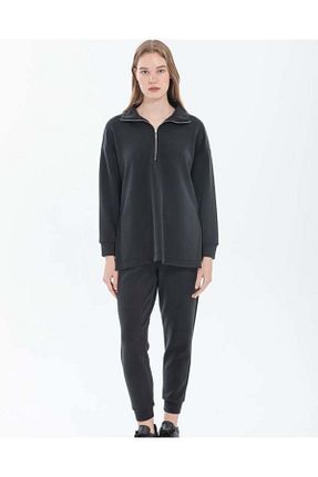 ست بالاتنه و پائین تنه طوسی زنانه بافت DragonFly Moda - کد 886353144