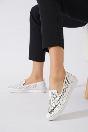 بابت سفید زنانه چرم خالص Moda Pie - کد 886355165