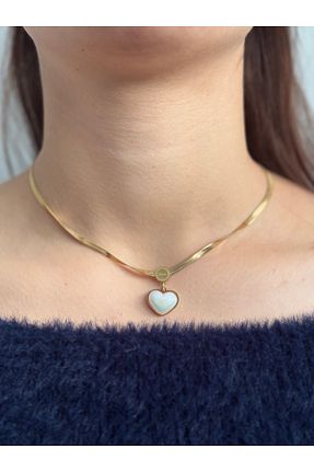 گردنبند استیل ( فولاد ) طلائی زنانه استیل ضد زنگ EEK ACCESSORİES - کد 886377904