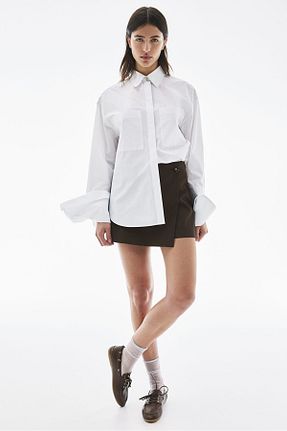 دامن قهوه ای زنانه پلی استر H&M - کد 886394200