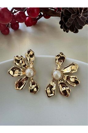 گوشواره جواهر طلائی مروارید Pelin Aksesuar - کد 886486893