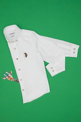 پیراهن سفید بچه گانه یقه پیراهنی U.S. Polo Assn. - کد 886408823