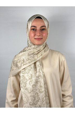 شال بژ زنانه پنبه پلی استر Azrina - کد 886425052