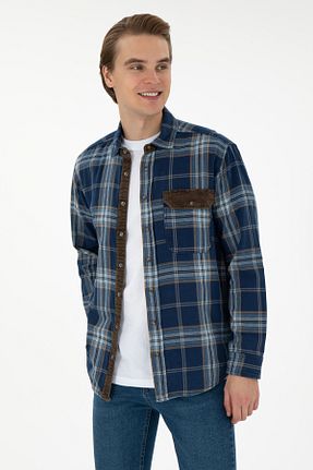 پیراهن آبی مردانه یقه دکمه دار U.S. Polo Assn. - کد 886535017
