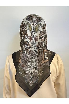 روسری خاکی پلی استر Azrina - کد 886541666