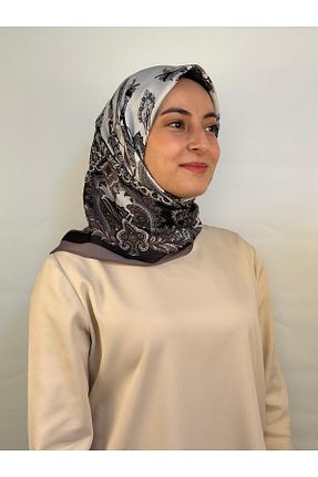 روسری طوسی پلی استر Azrina - کد 886544153