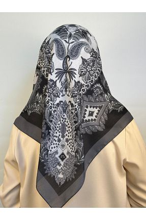 روسری طوسی پلی استر Azrina - کد 886547511