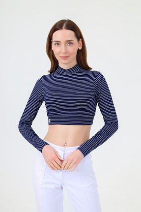 بادی سرمه ای زنانه یقه ماهیگیر Viridi Medical Fashion - کد 886541655
