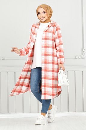 تونیک حجاب نارنجی زنانه مخلوط پلی استر ModaMerve - کد 886597806