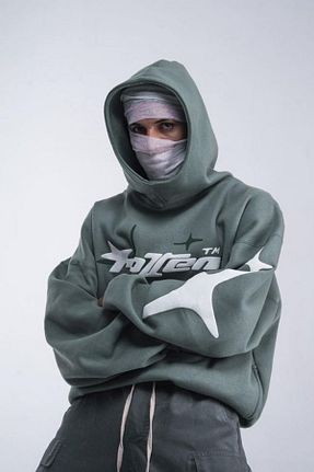 سوئیشرت سبز زنانه چاپی Köstebek - کد 886557872