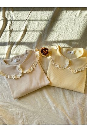 بلوز بژ زنانه ساده NUAS COLLECTİON - کد 886561332