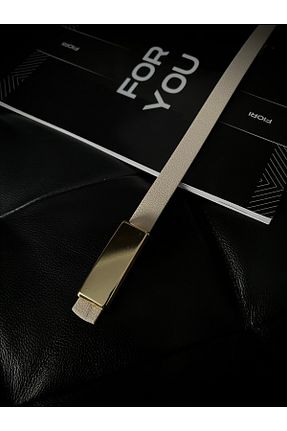 کمربند بژ زنانه چرم مصنوعی Fiori - کد 886582347