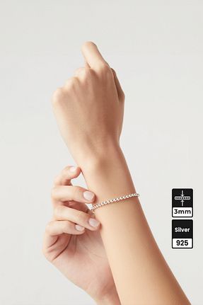 دستبند نقره زنانه 925 عیار Mios Silver - کد 886578940