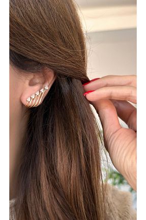 گوشواره جواهر طلائی زیرکن SU PERİSİ TAKI BİJUTERİ - کد 886592446