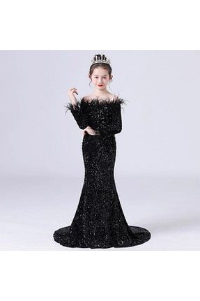 لباس مجلسی و فارغ التحصیلی مشکی بچه گانه پولک دوزی peza - کد 886673639