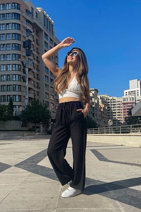 شلوار مشکی زنانه پنبه ای ModaPlaza - کد 886605169
