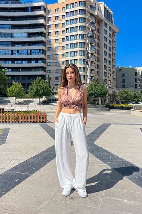 شلوار سفید زنانه پنبه ای ModaPlaza - کد 886591880