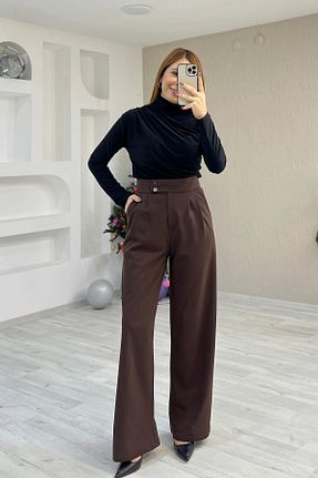 شلوار قهوه ای زنانه پلی استر İrka Moda - کد 886552958