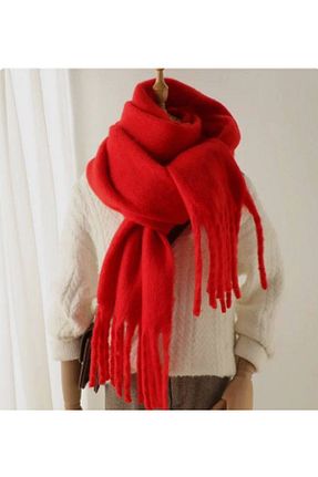 شال گردن قرمز زنانه نخ Nilbutik - کد 886611589
